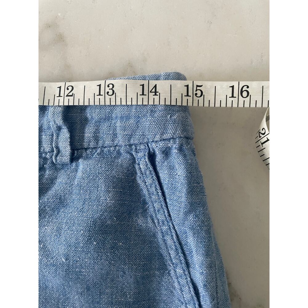 TALBOTS Women 2P 100% LINEN PANTS Blue Belt Loops Front Zip Comfy Travel Pockets - Picture 7 of 7